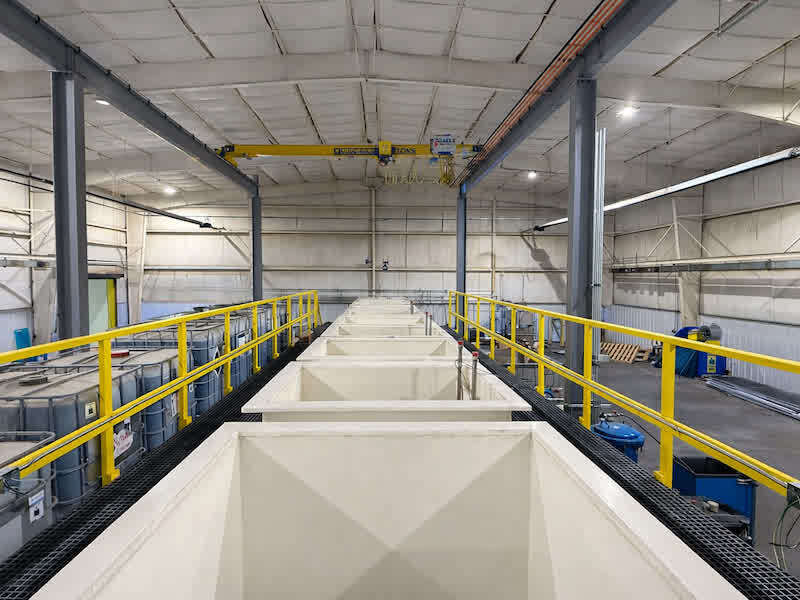 A karge finishing line in the Maxterial research facility.