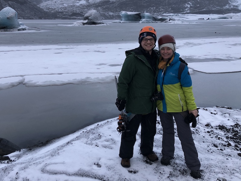 Venesia and friend, Bill, in Iceland.