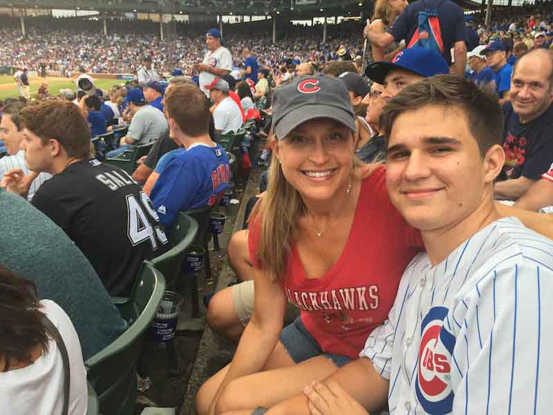 Go Cubs, with son Cam.