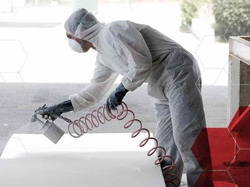 person painting parts