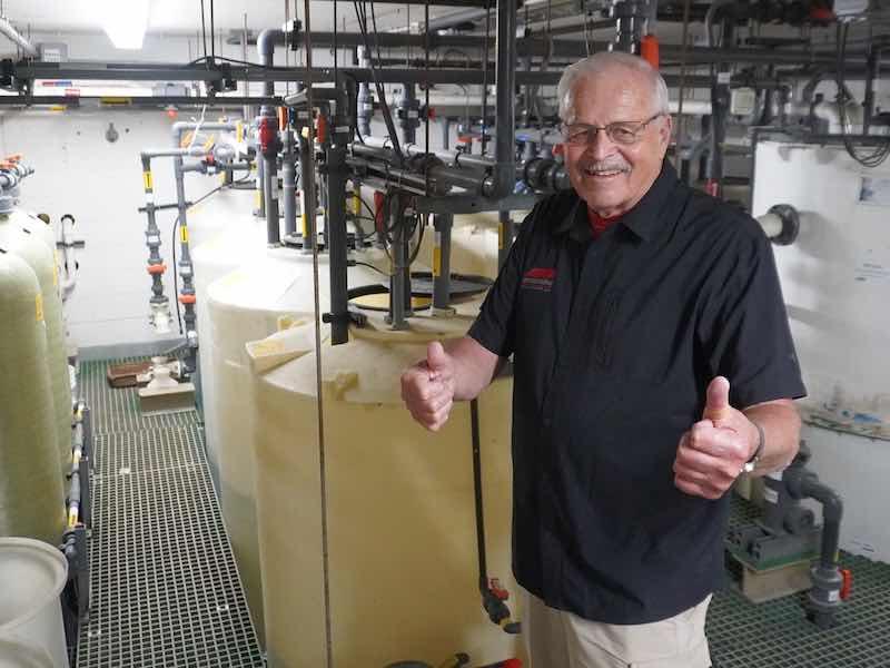 John Lindstedt still gets excited showing off the sophisticated wastewater treatment system he designed for APT.