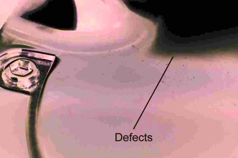 Photo 1—Bumps in nickel deposit.