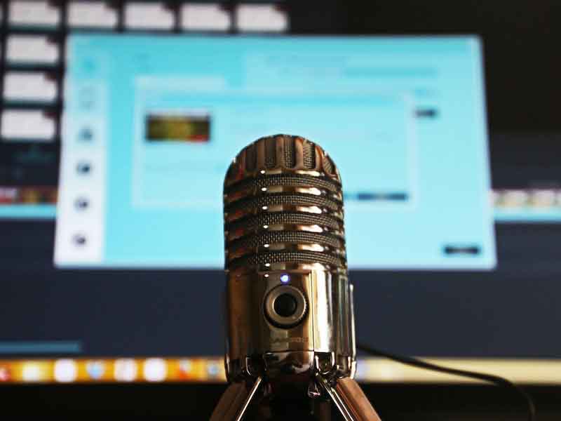 microphone in front of computer