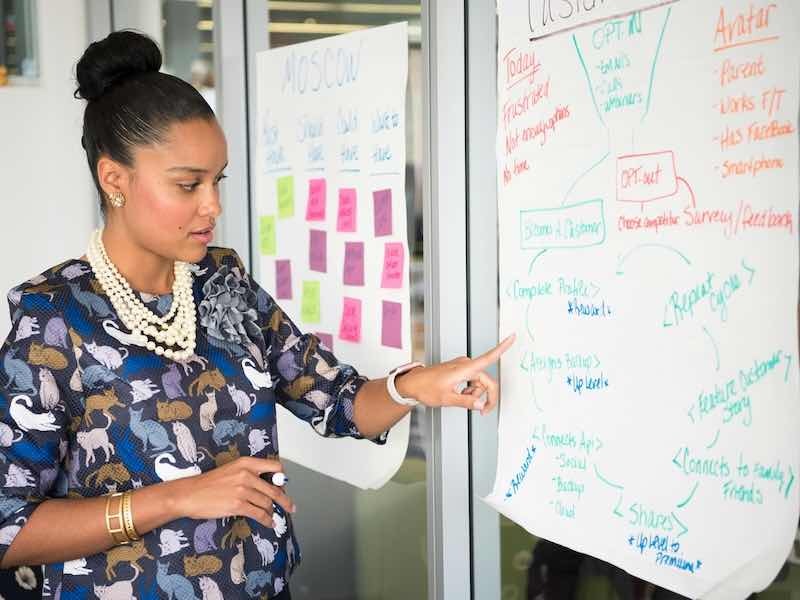 woman giving a training class