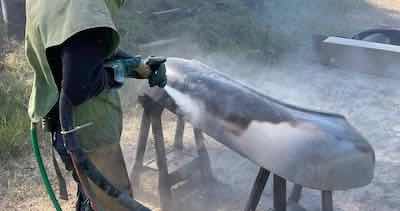 Cenla Powder Coating offers a sandblasting service that is also mobile.