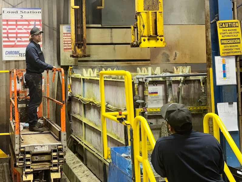 Chrometech has about 28 employees and run three shifts, six manual lines, and one automated line for EN.