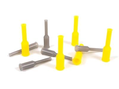 Silicone hollow flange pull plugs are for masking though holes with lead-in threads; a hollow core allows for the passage of liquid.