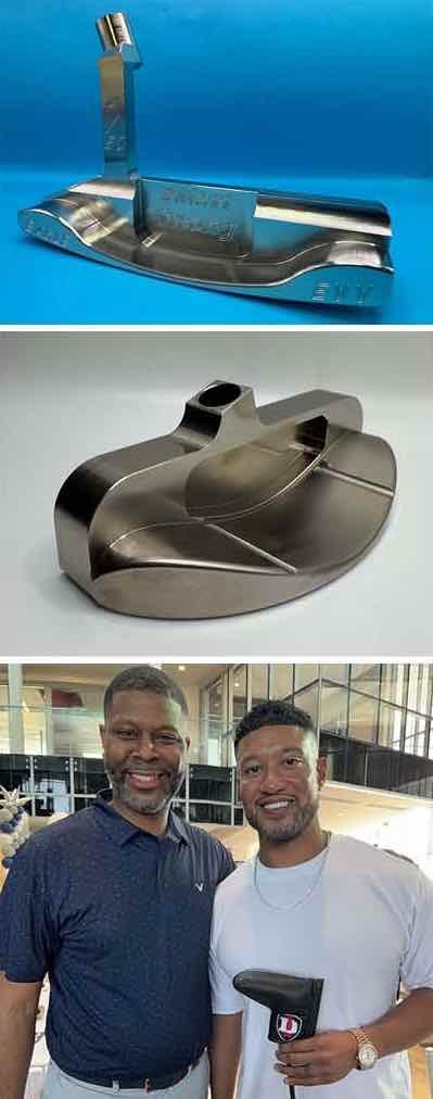 Wiggins promotes the new golf putters by delivering them to such notabls as Notre Dame football coach Marcus Freeman.