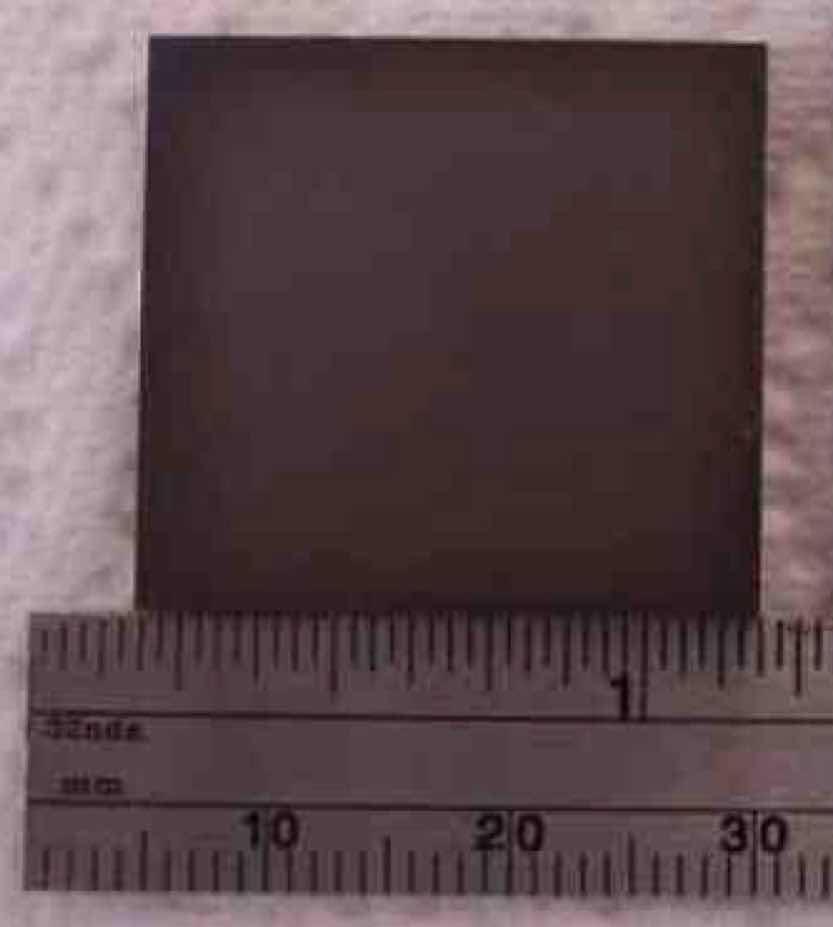 Figure 6â25 mm Ã 25 mm Ã 3 mm Nb coupon after WEDM.