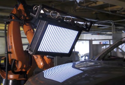 a car coating being looked at closely