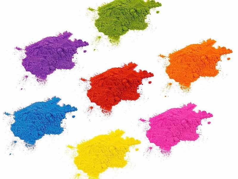several different colors of powder coatings