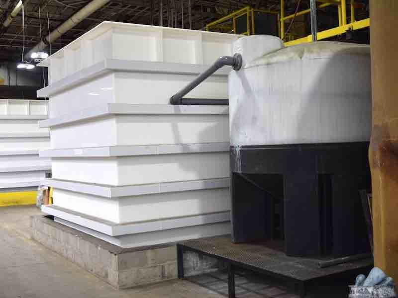 The overhaul included adding new tanks to the existing hex chrome line to hold trivalent baths.