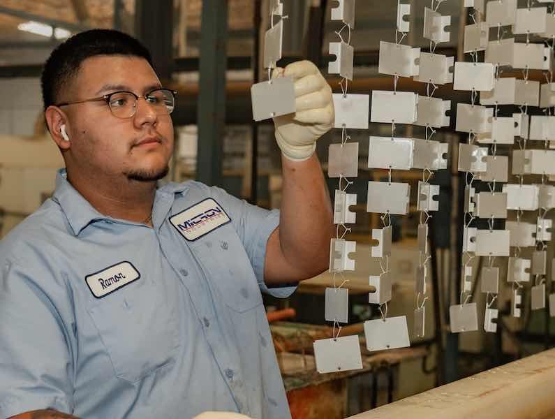 man plating parts