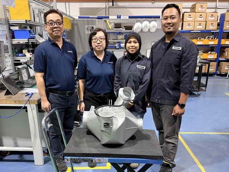 people standing near part