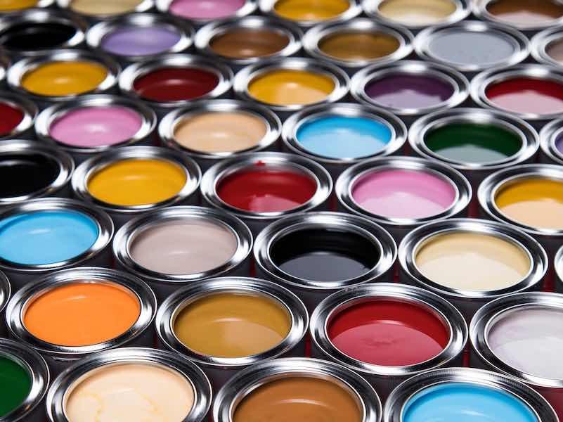 different cans of paint