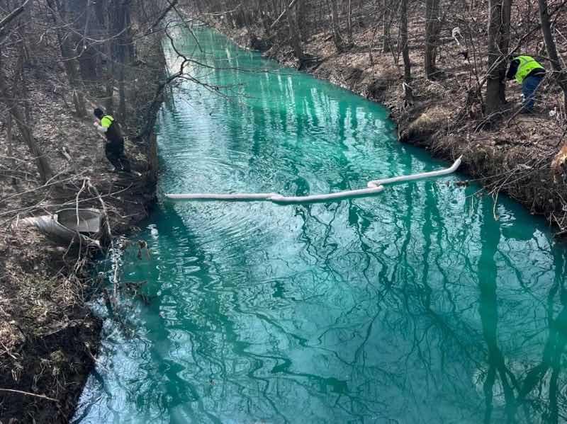 chemicals spilled in creek