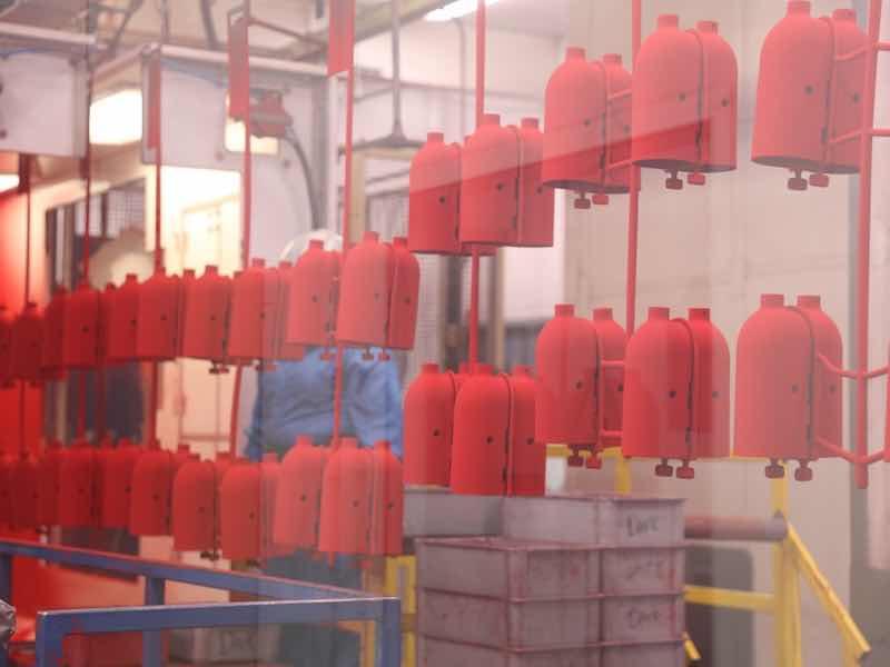 Whirlpool powder coating operations at the Greenville, Ohio KitchenAid plant.