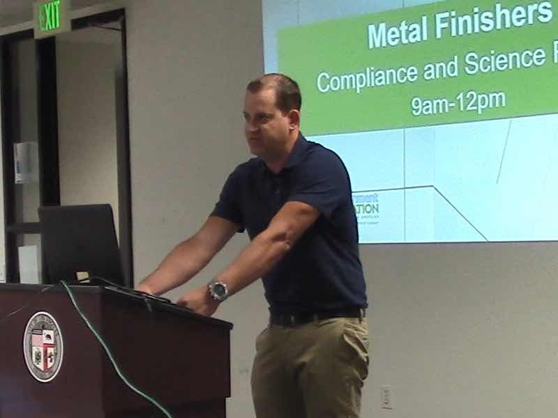 Bryan Leiker, Executive Director of the Metal Finishing Association of Southern California (MFASC), spoke at the event