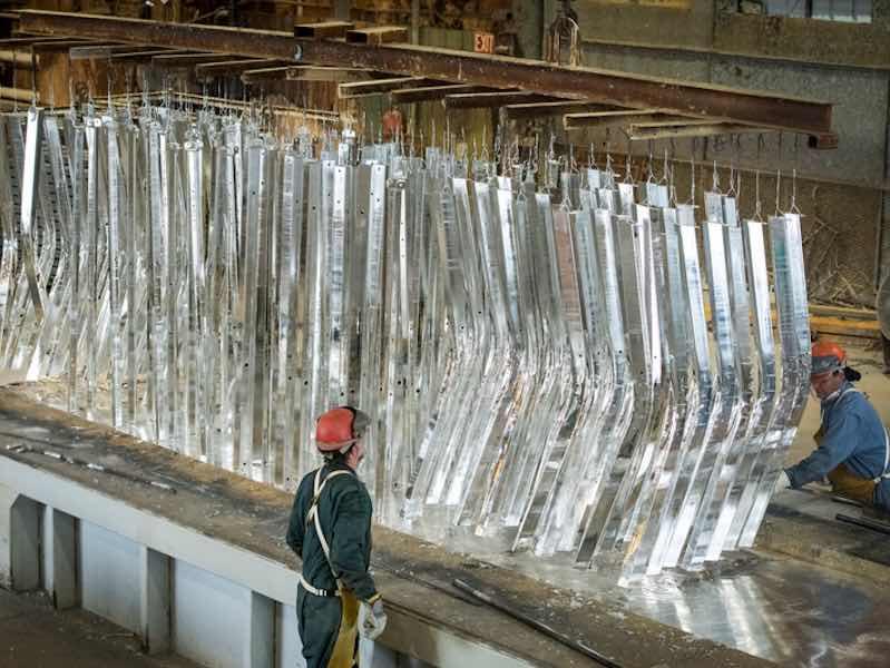 parts being galvanized