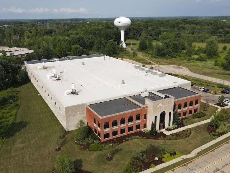 overhead view of factory