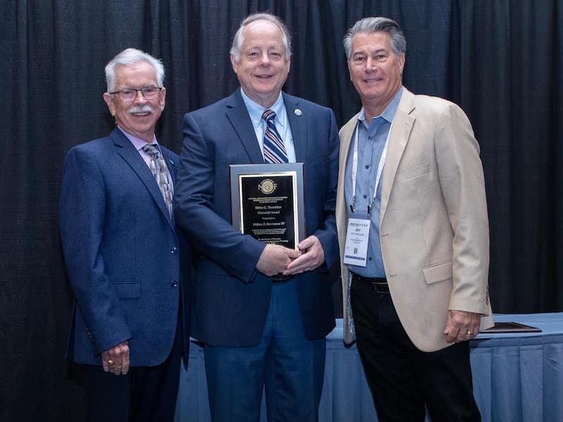 NASF Awards Committee Chair Tony Revier, Milt Stevenson, and NASF President Jeff Brassard.