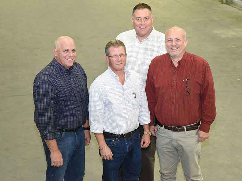 From left, Brandon Wolf, Vice President of Operations; Matthew Bortoli, Owner and President; Bill Wohrley, Controller; and Joe Bortoli, General Manager.