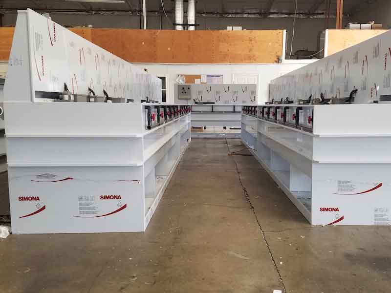 plating tanks in a shop