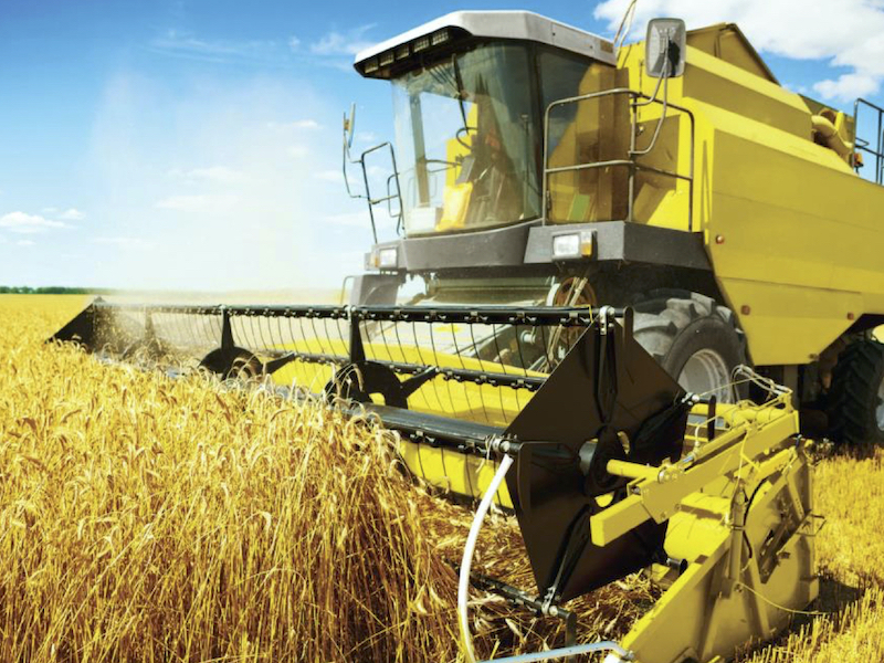 farm combine painted yellow