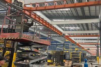 Total Finishing Systems built an automated powder coating line for Delco that measures over 9,500 feet.