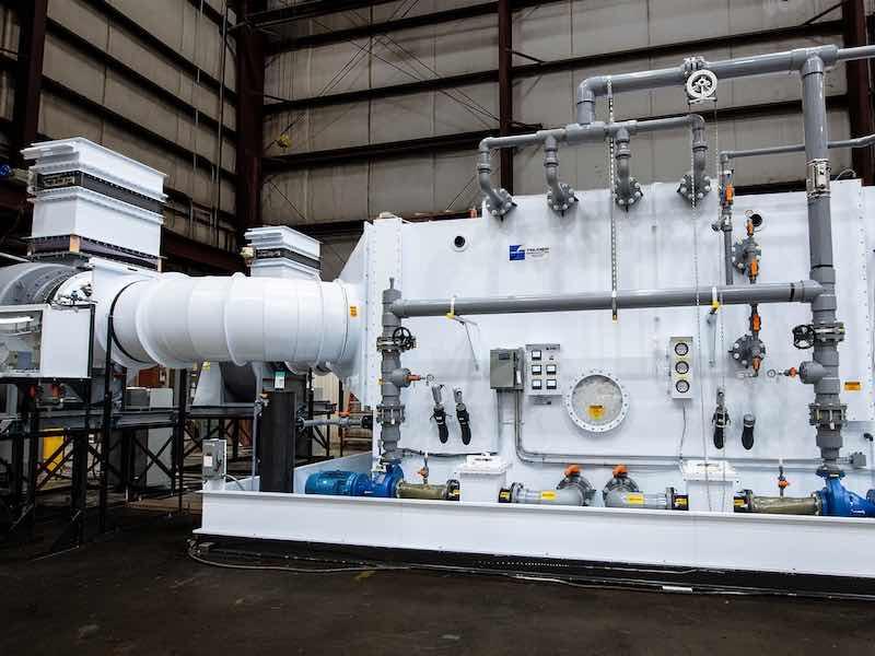A crossflow scrubber.