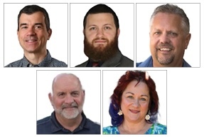 From top left, Gregory Morose, David Dukeman, Mark Kolody, Kent DeFranco, and Michelina Molongoski.