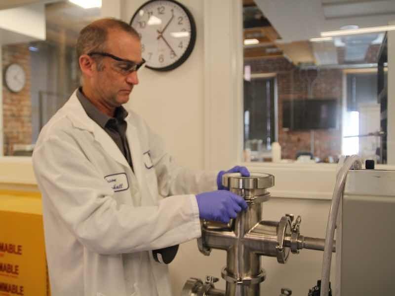TURI's Jason Marshall working in the Vacuum Degreasing Hub.