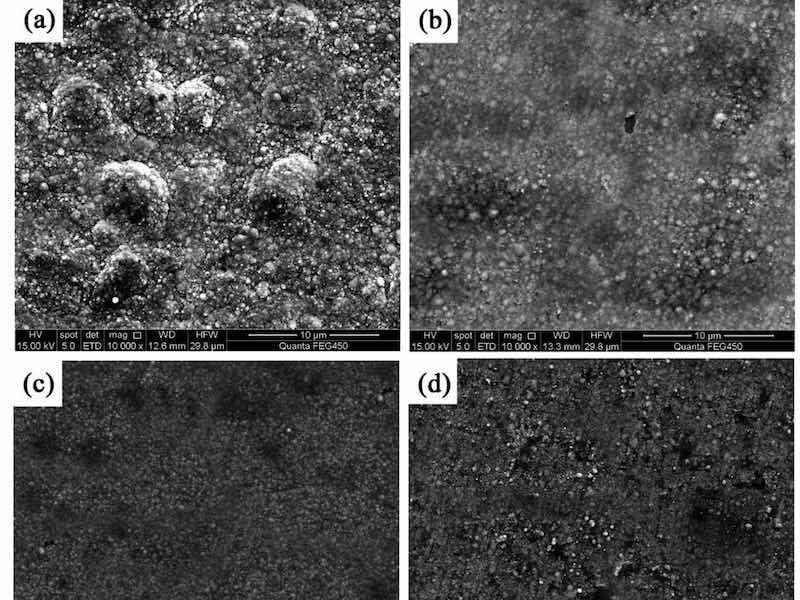NCSTCCs surface morphologies obtained with various DCs 