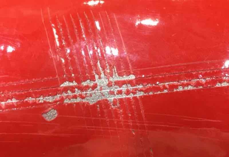 Figure 20. Example of paint adhesion rating of 2