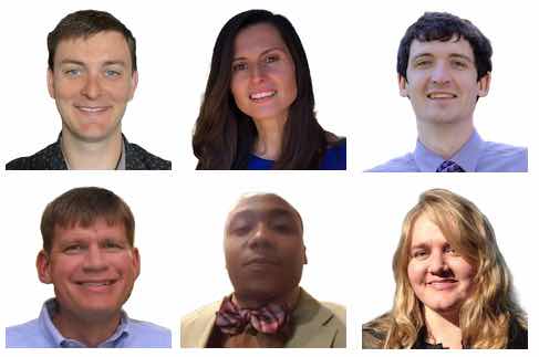 Authors: top row, left to right, Nathan Brown, Enkeleda Dervishi, and Kendrich Hatfield; bottom row, Daniel Hooks, Don Johnson, and Genevieve C. Kidman. Not pictured: Courtney Clark.