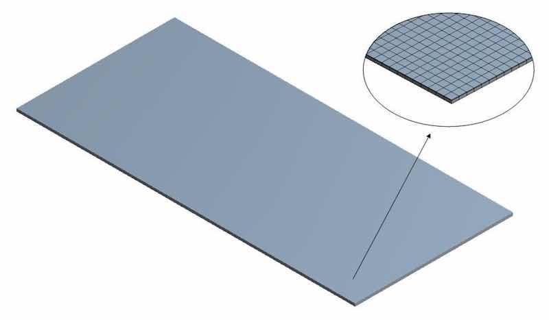 Figure 15. Geometric model consisted of the powder coating and metal substrate.