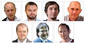 From top left, Peter Panjan, Aleksandar MiletiÄ, AljaÅ¾ DrnovÅ¡ek, Pal Terek, Miha Äekada, Lazar KovaÄeviÄ and MatjaÅ¾ Panjan